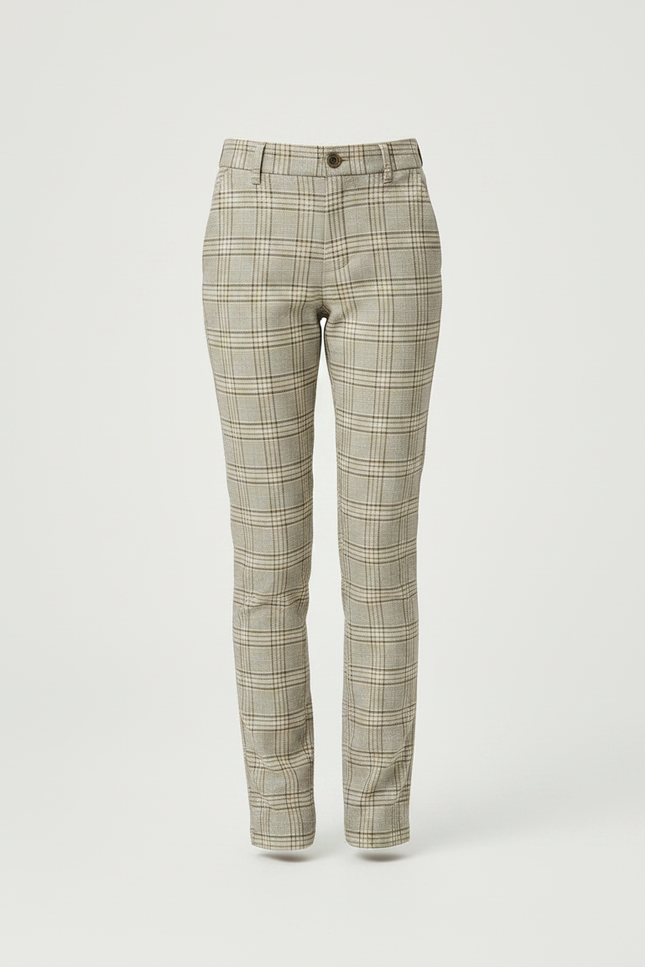 Pantalon Chino Carreaux Beige Droit Classique Enfant - Tweed - vue 3