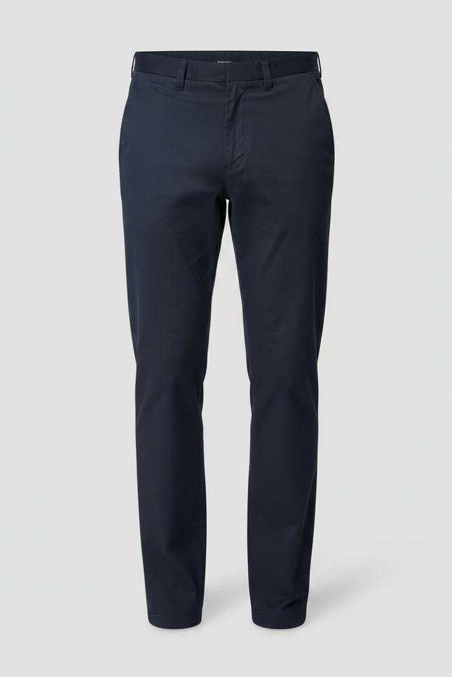 Pantalon Chino Homme Bleu Marine Coton Droit Décontracté - vue 3
