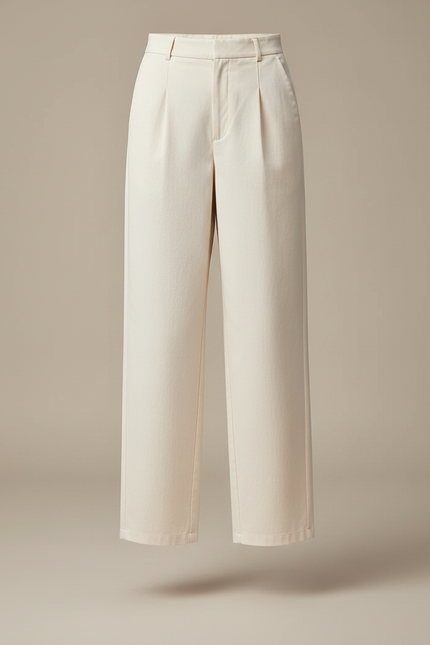 Pantalon Chino Écru Ample Cargo Décontracté Femme - Beige Gabardine - vue 3