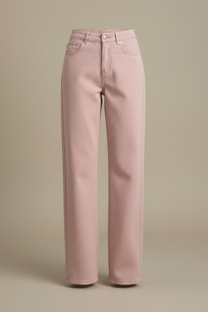Pantalon Chino Rose Taille Haute Ample Décontracté - Jean - vue 3
