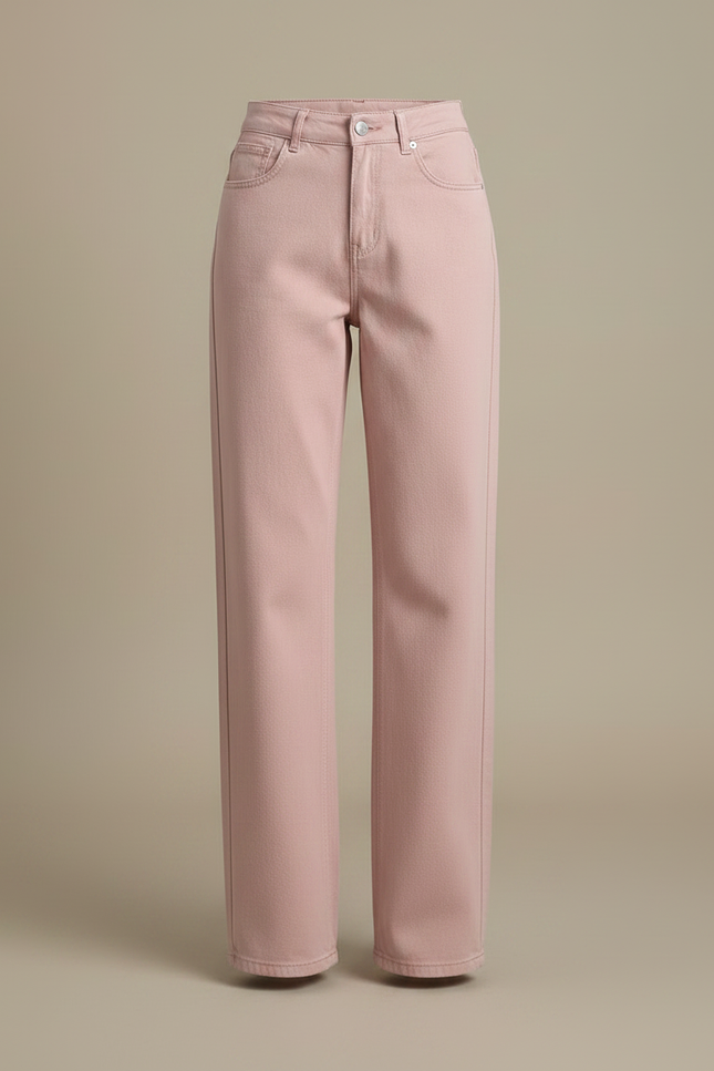 Pantalon Chino Rose Taille Haute Ample Décontracté - Jean - vue 3