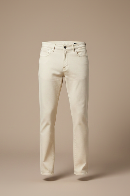 Pantalon Chino Denim - Beige Jean - vue 3