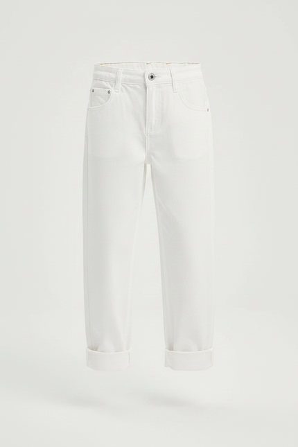 Pantalon Chino Blanc Ample Coton Enfant Unisexe - vue 3