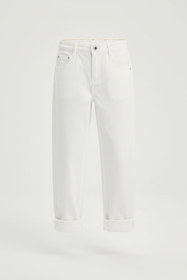 Pantalon Chino Blanc Ample Coton Enfant Unisexe - vue 3