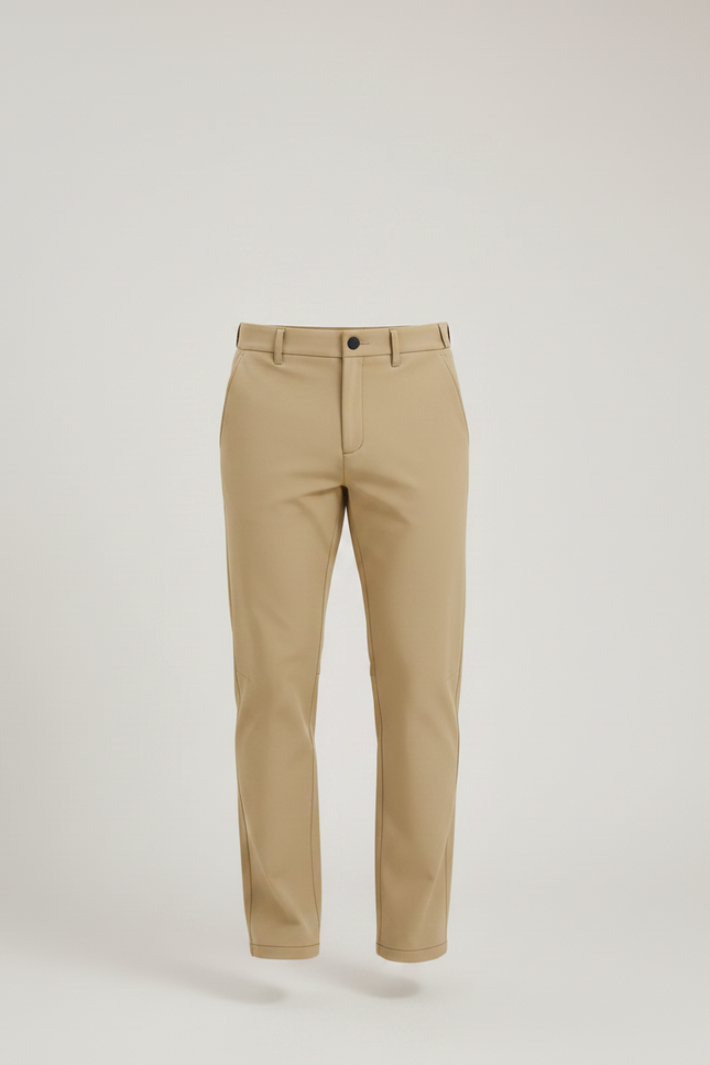 Pantalon Chino Beige Coupe Droite Homme Extensible Décontracté - Polyester - vue 3