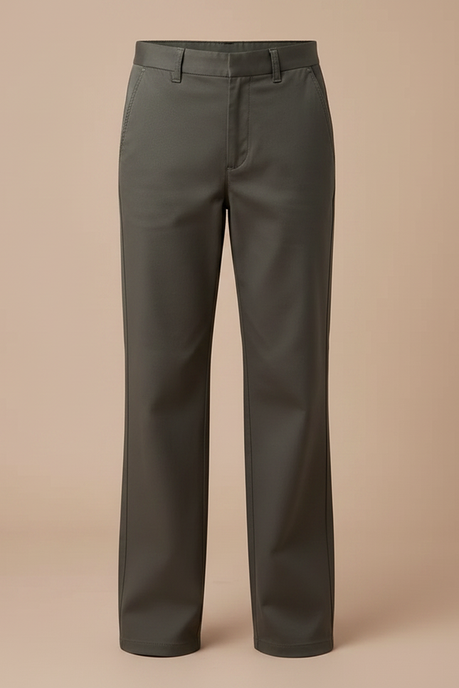 Pantalon Chino Kaki Coupe Droite Fille Décontracté - Gabardine - vue 3