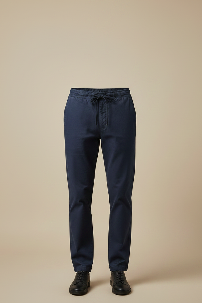 Pantalon Chino Marine Coton Élastique Décontracté Homme - vue 3