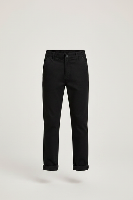 Pantalon Chino Noir Coton Slim Enfant - vue 3