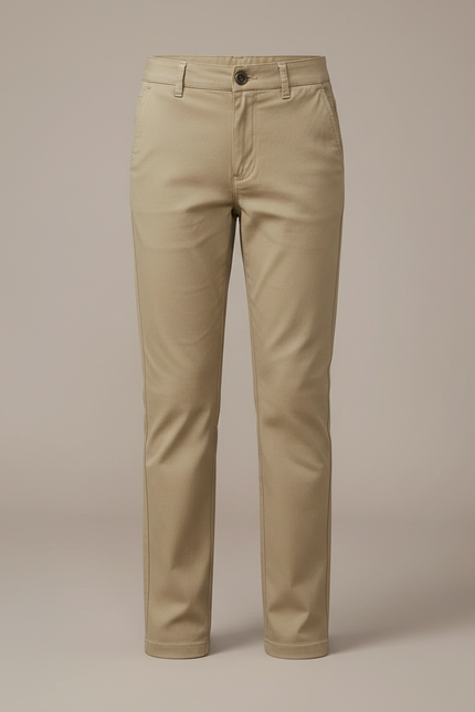 Pantalon Chino Kaki Coton Droit Classique Enfant - vue 3