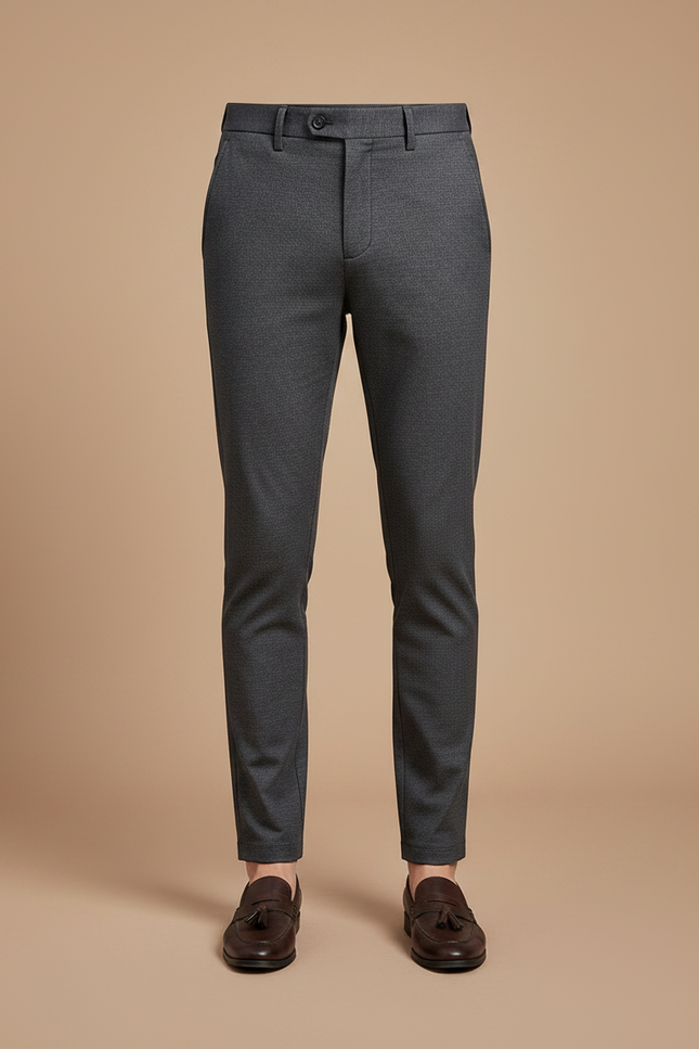 Pantalon Chino Gris Slim Élégant Business Homme - Laine - vue 3