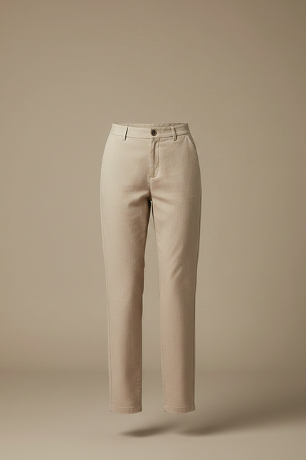 Pantalon Chino Femme Beige Droit - Gabardine - vue 3