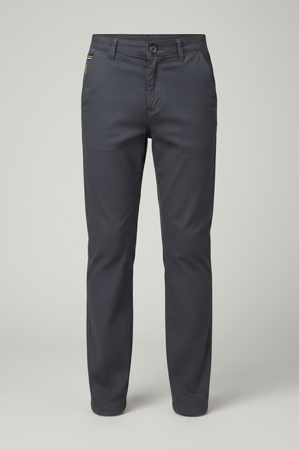 Pantalon Chino Gris Coton Droit Garçon Élégant - Gabardine - vue 3