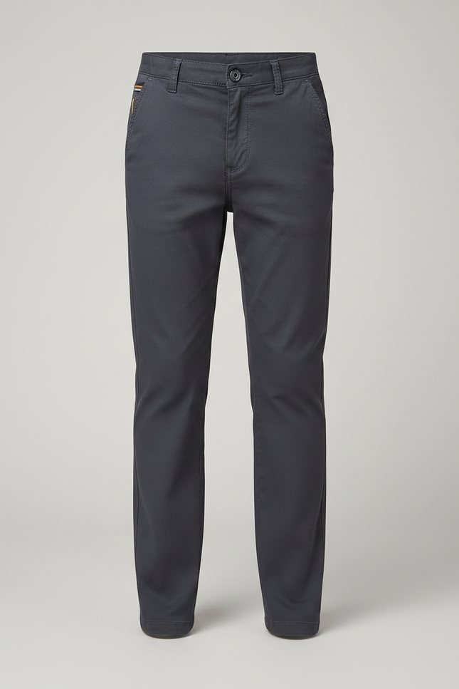 Pantalon Chino Gris Coton Droit Garçon Élégant - Gabardine - vue 3