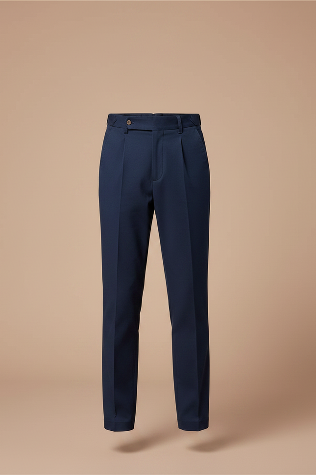 Pantalon Chino Bleu Marine Plissé Coton Enfant - vue 3