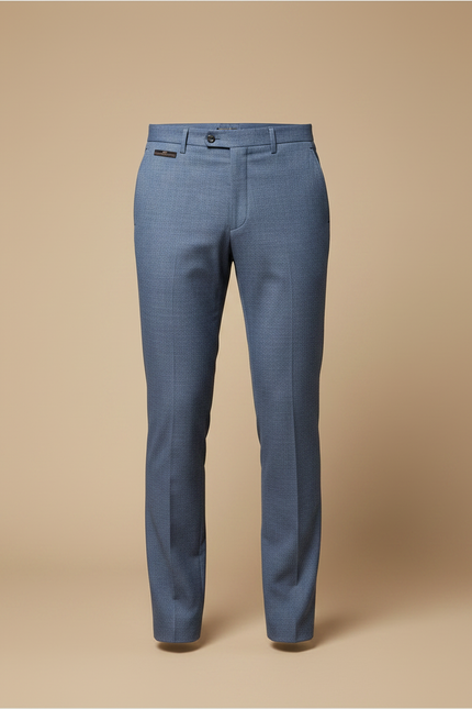 Pantalon Chino Bleu Marine Droit Coton Homme Élégant - Laine - vue 3