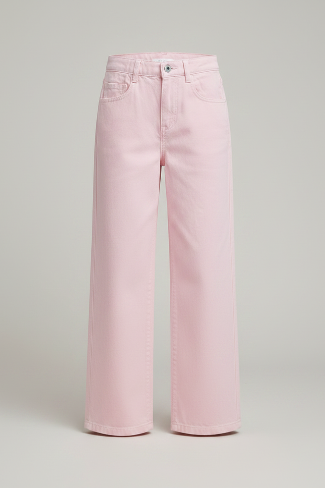 Pantalon Chino Rose Ample Coton Enfant Décontracté - Jean - vue 3