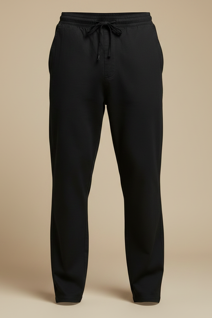 Pantalon Chino Noir Ample Cordon Homme - Coton - vue 3