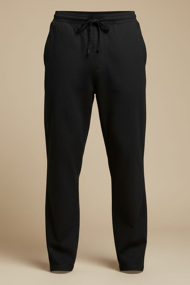 Pantalon Chino Noir Ample Cordon Homme - Coton - vue 3