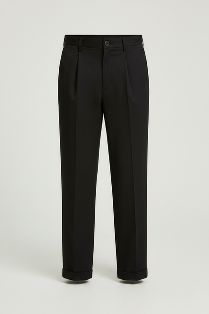Pantalon Chino Noir Ample Droit Enfant Décontracté - Gabardine - vue 3