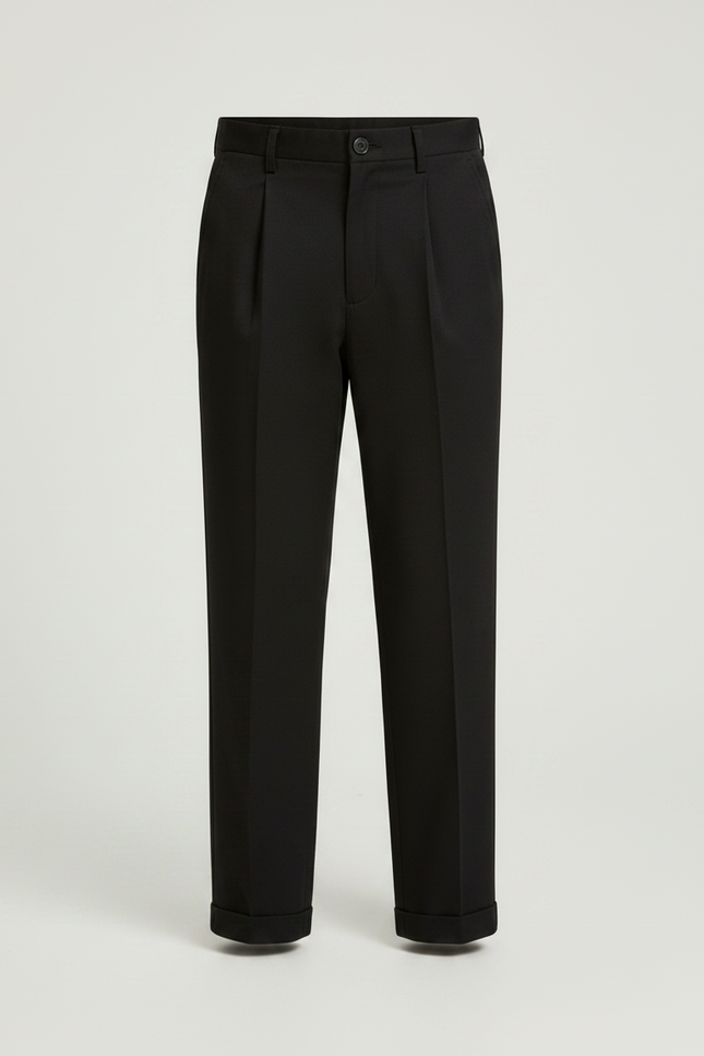 Pantalon Chino Noir Ample Droit Enfant Décontracté - Gabardine - vue 3