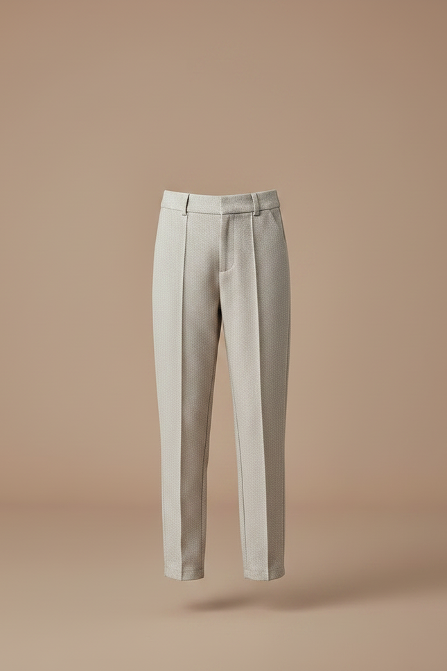 Pantalon Chino Gris Clair Texturé Droit Enfant - Toile - vue 3