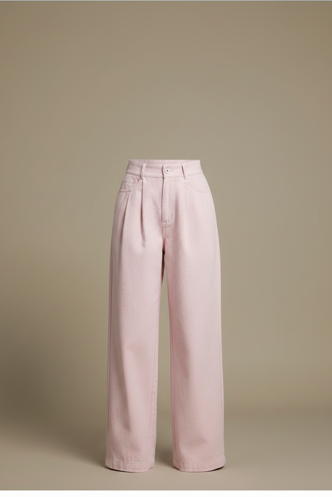 Pantalon Chino Rose Ample Fluide Décontracté Femme - Coton - vue 3