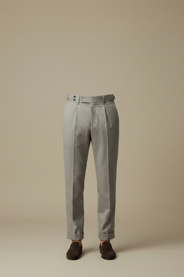 Pantalon Chino Homme Gris Tapered Coton Chic - Gabardine - vue 3