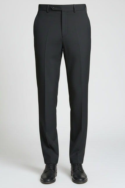 Pantalon Chino Noir Homme Droit Élégant Business - Gabardine - vue 3
