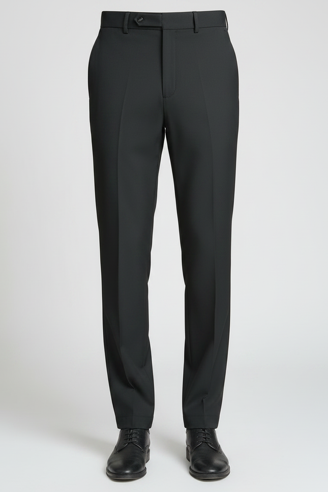 Pantalon Chino Noir Homme Droit Élégant Business - Gabardine - vue 3