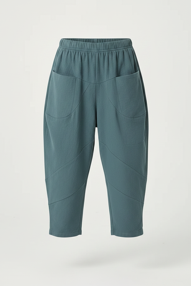 Pantalon Chino Bleu Canard Ample Décontracté Enfant - Coton - vue 3