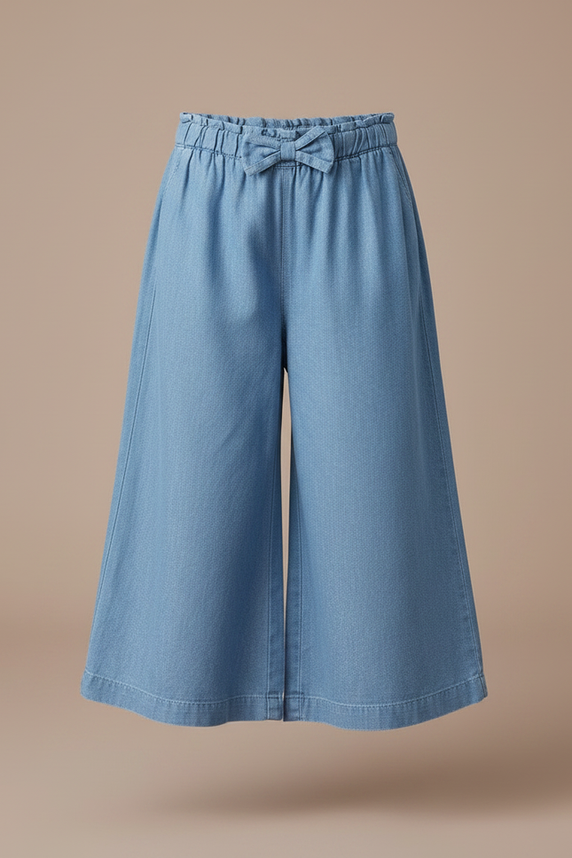 Pantalon Chino Bleu Denim Ample Léger Enfant - Jean - vue 3