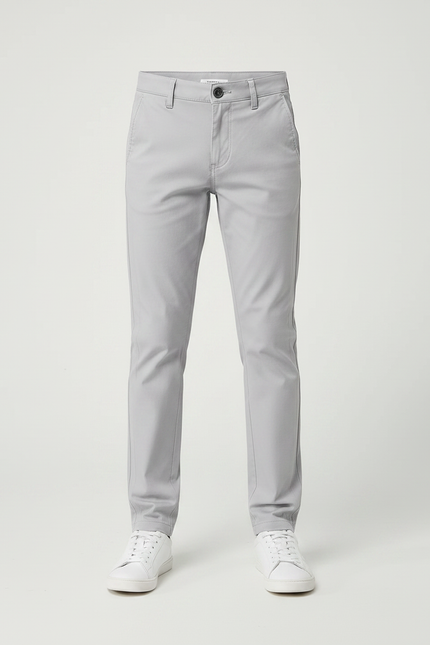 Pantalon Chino Gris Coton Stretch Enfant - vue 3