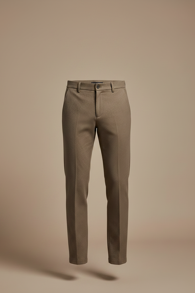 Pantalon Chino Homme Marron Droit Élégant Business Casual - Tweed - vue 3