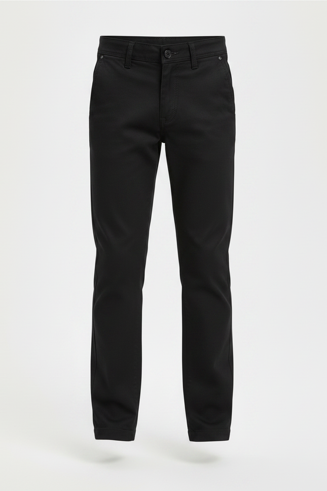 Pantalon Chino Noir Coton Stretch Slim Enfant - vue 3