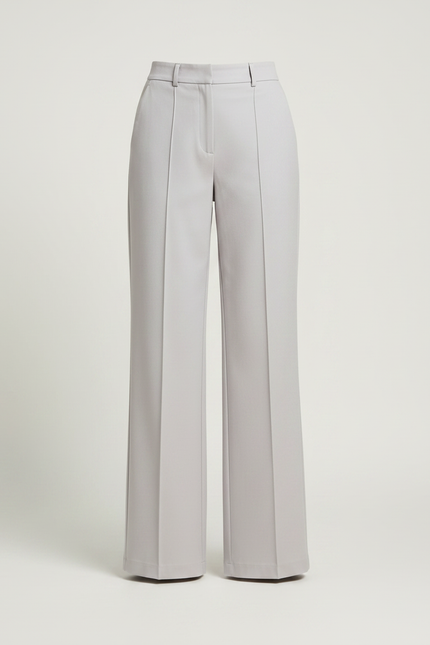 Pantalon Chino Gris Clair Fluide Large Élégant - Gabardine - vue 3