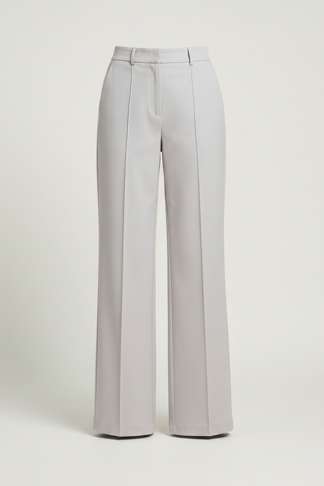 Pantalon Chino Gris Clair Fluide Large Élégant - Gabardine - vue 3