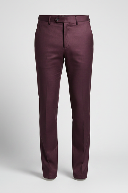 Pantalon Chino Bordeaux Homme Slim Élégant Moderne - Gabardine - vue 3