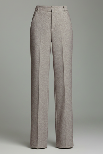 Pantalon Chino Gris Droit Taille Haute Tweed - vue 3