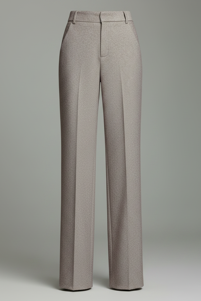 Pantalon Chino Gris Droit Taille Haute Tweed - vue 3