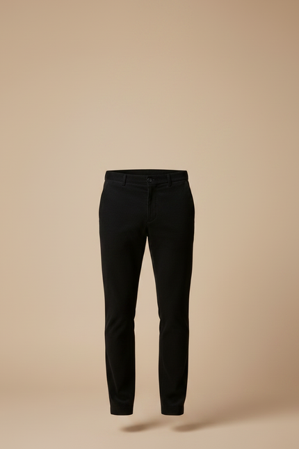 Pantalon Chino Noir Côtelé Droit Élégant Homme - Cordé - vue 3