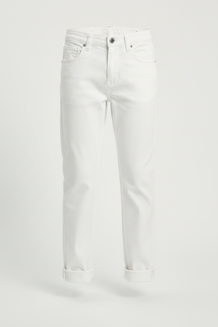 Pantalon Chino Blanc Coton Droit Garçon Élégant - vue 3