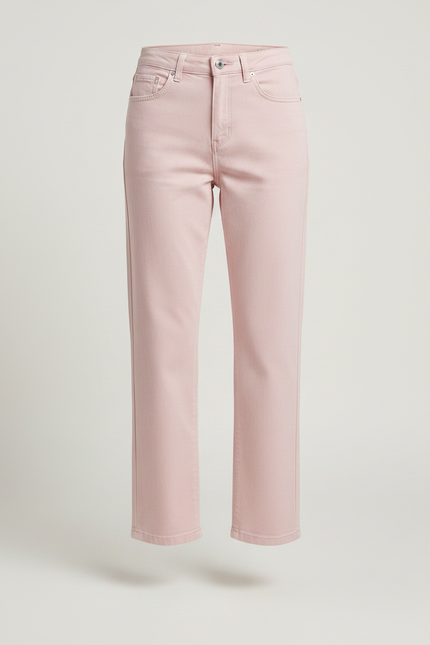 Pantalon Chino Rose Droit Taille Haute Décontracté - Jean - vue 3