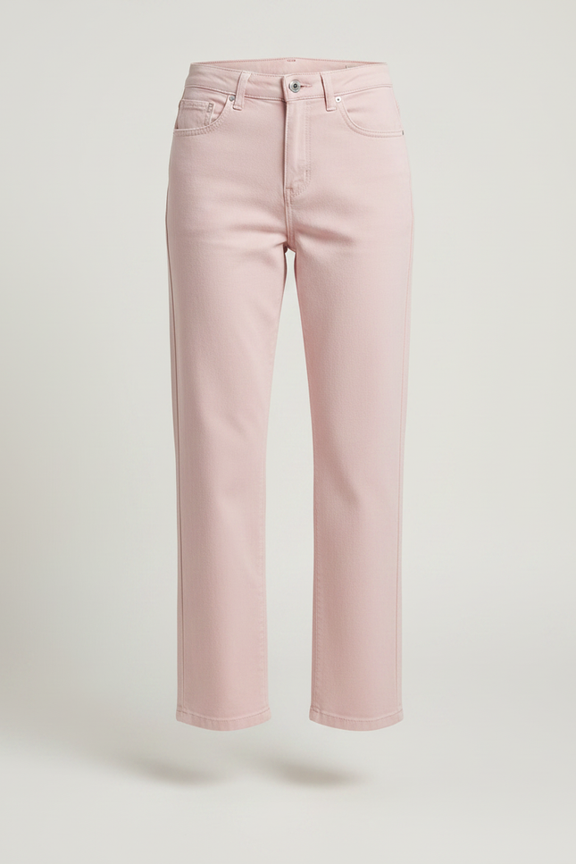Pantalon Chino Rose Droit Taille Haute Décontracté - Jean - vue 3
