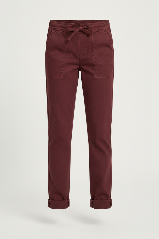Pantalon Chino Bordeaux Coton Décontracté Enfant - vue 3