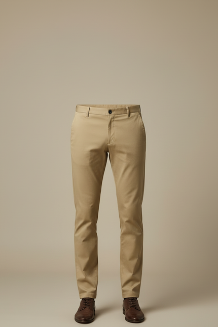 Pantalon Chino Confort Infroissable Homme - Kaki Gabardine - vue 3