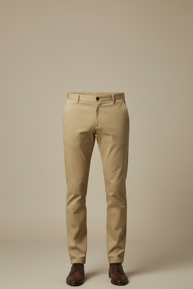 Pantalon Chino Confort Infroissable Homme - Kaki Gabardine - vue 3