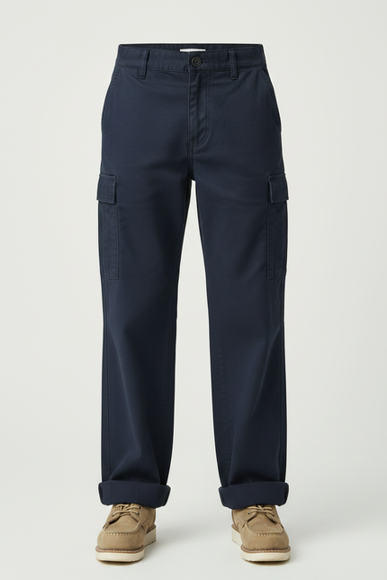 Pantalon Chino Marine Coton Ample Garçon Décontracté - vue 3