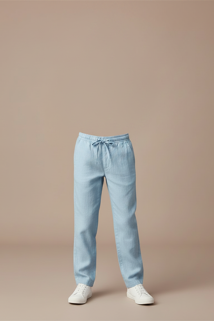 Pantalon Chino Bleu Ciel Ample Lin Enfant - vue 3