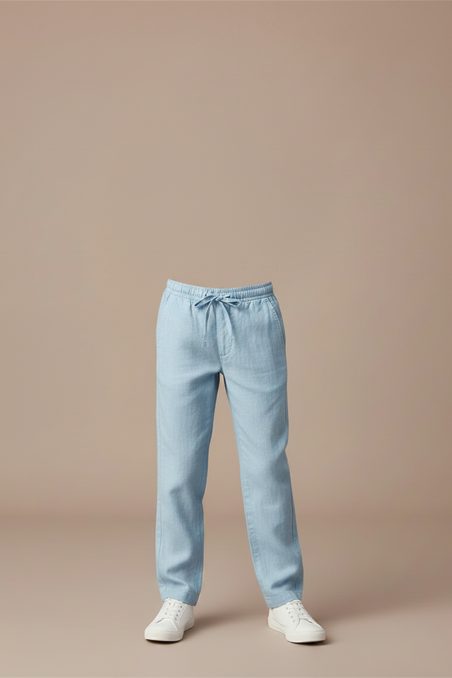 Pantalon Chino Bleu Ciel Ample Lin Enfant - vue 3
