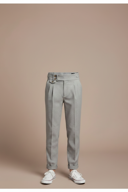Pantalon Chino Gris Enfant Ajusté Décontracté Élégant - Gabardine - vue 3
